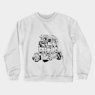 Friendly retro trashcan droid (black) Crewneck Sweatshirt